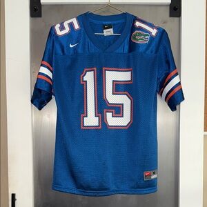 Nike Blue and White Florida Gators Jersey with Number 15